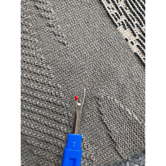 VTG OK Crusader Reef Sweater Mens L Beige Grey Embroidered Golfer Sport Grandpa - Picture 6 of 15